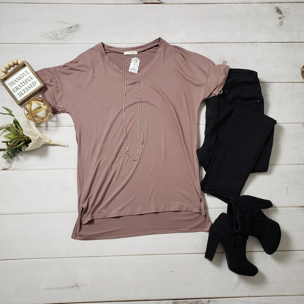Mocha V-Neck Top